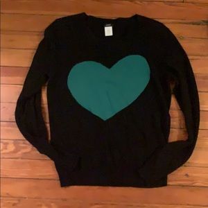 Jcrew Heart Sweater Wool & cashmere blend